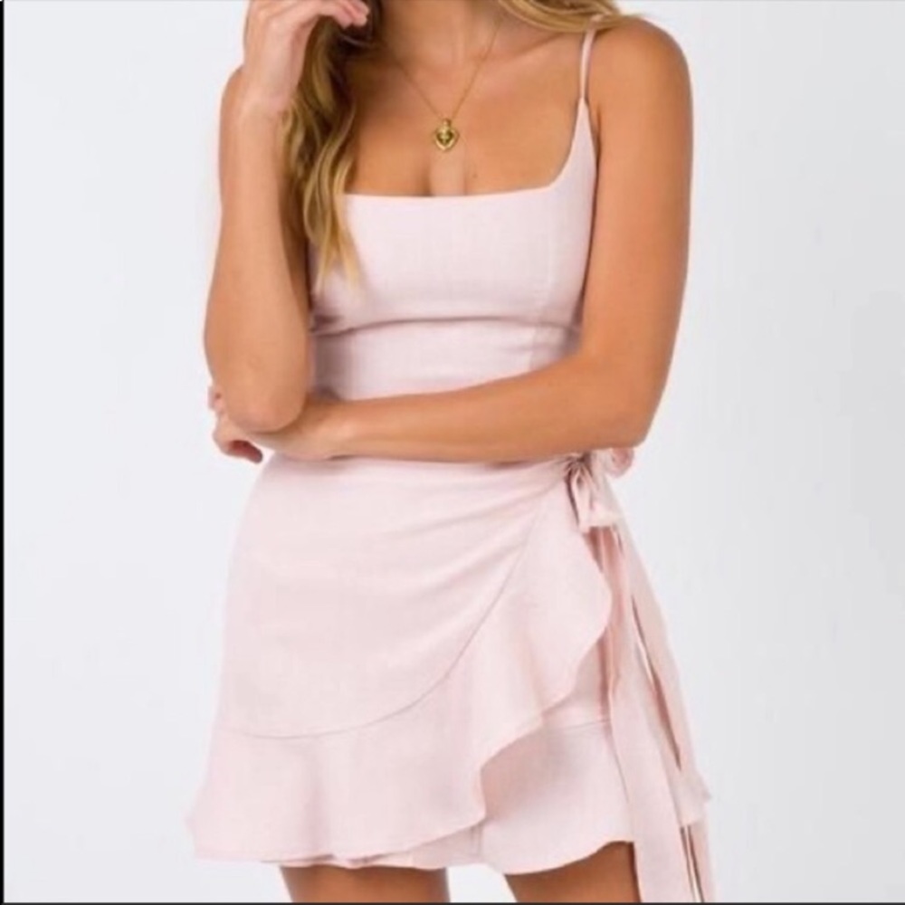 Princess Polly Cottage Hill Mini Dress Blush 4,8 - Picture 2 of 9